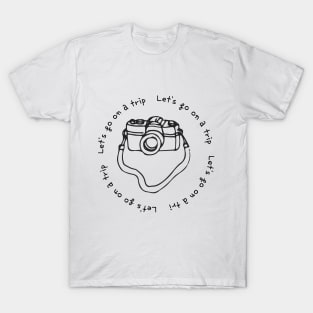 Lets go on a trip,camera,mint T-Shirt